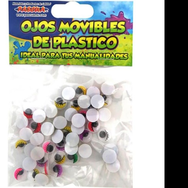 OJITOS MOVIBLES COLORES 10MM PASCUA BOLSAC50PZAS